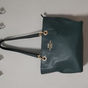 Coach Leather Dark Green Purse